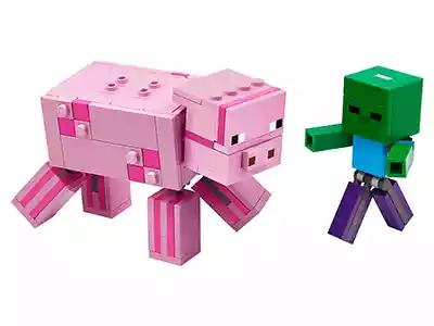 Большие фигурки Minecraft, Свинья и Зомби-ребёнок