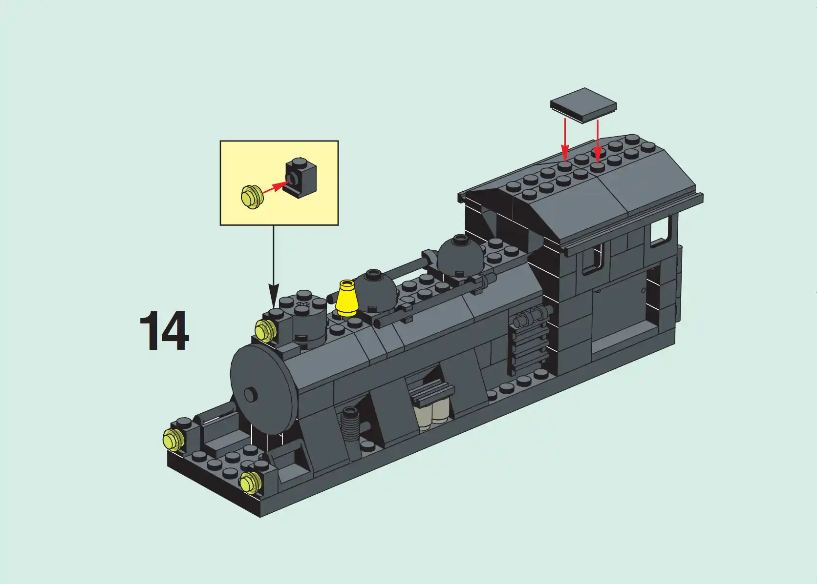 Lego set 10205, инструкция по сборке Лего набора 10205, Trains. Большой  черный паровоз