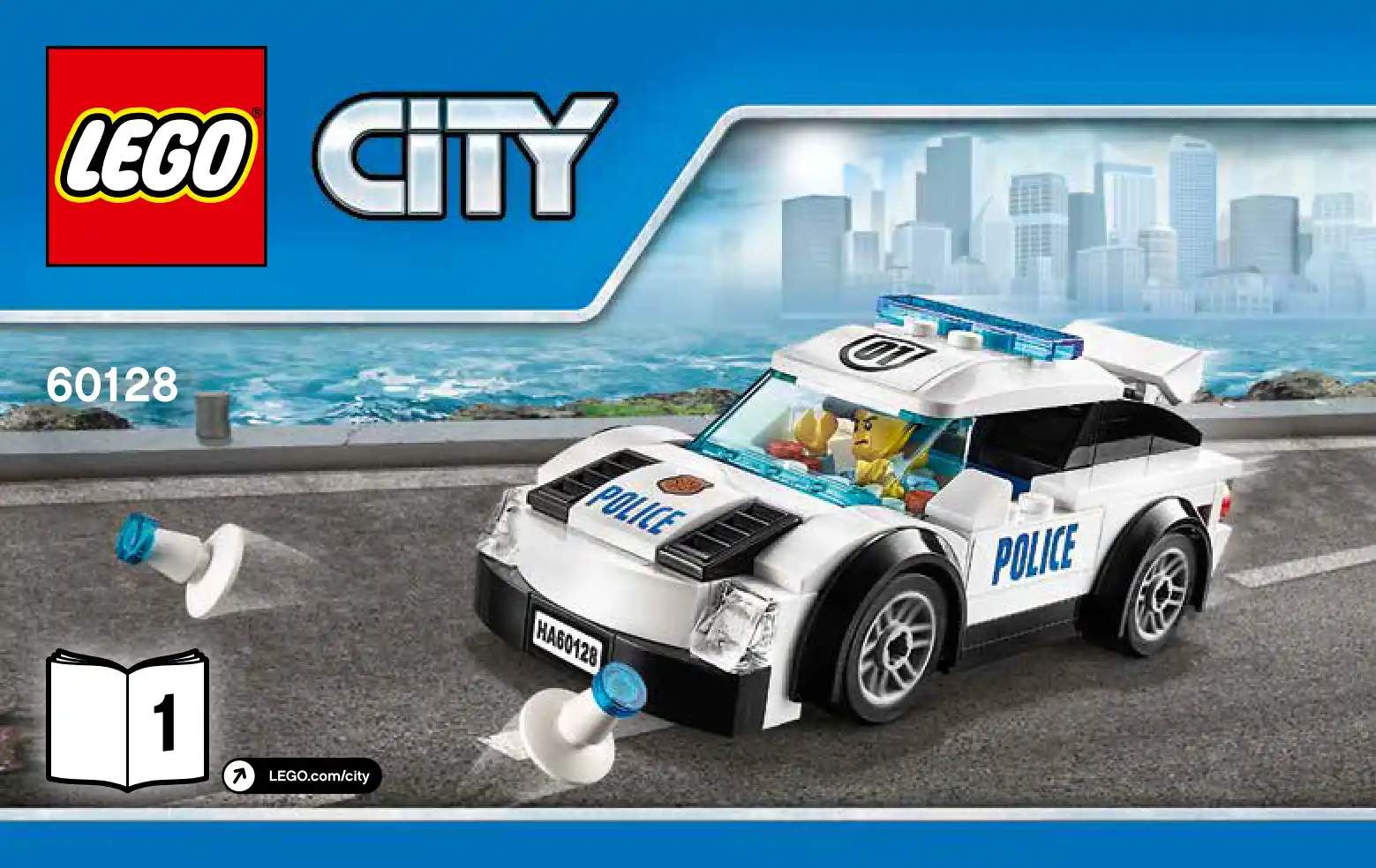 Lego set 60128, инструкция по сборке Лего набора 60128, City. Полицейская  погоня