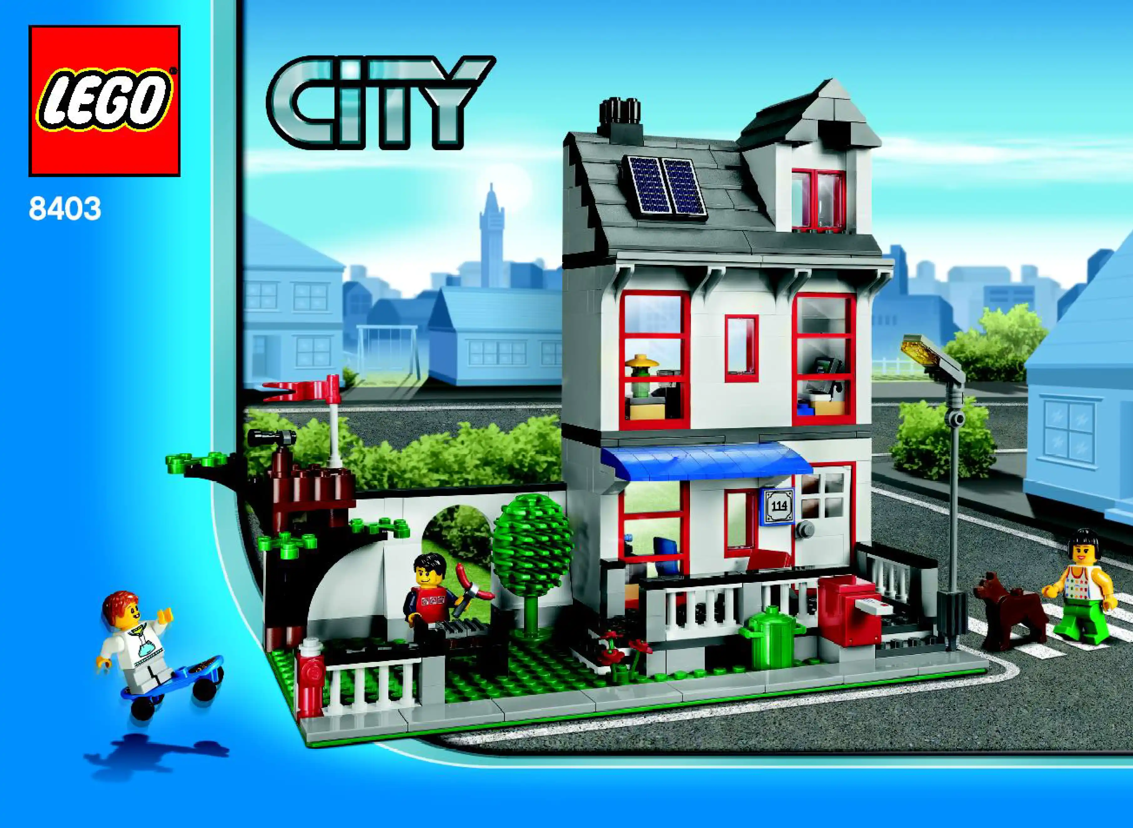 Lego set 8403, инструкция по сборке Лего набора 8403, City. Домик на  окраине города