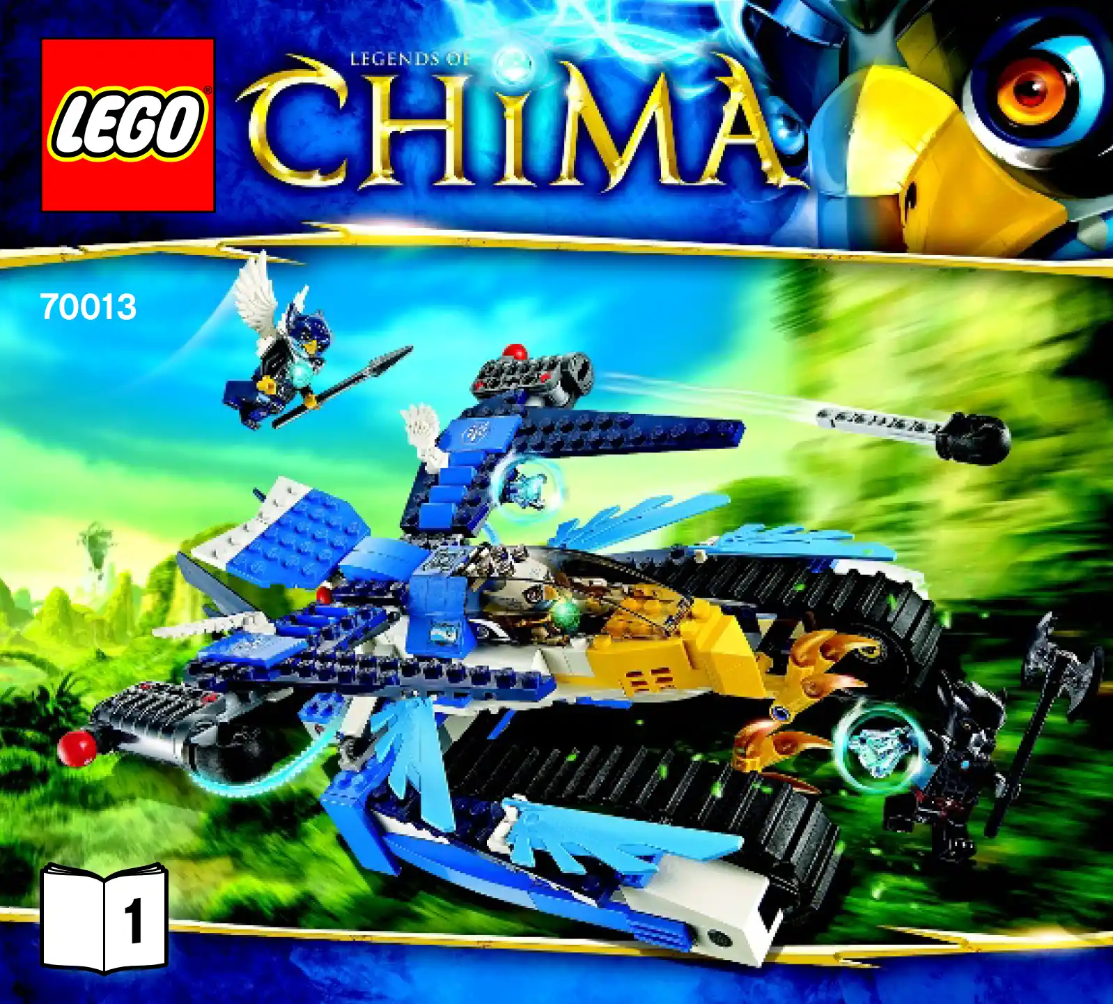 Lego set 70013, инструкция по сборке Лего набора 70013, Legends of Chima.  Гарпунёр Орла Экилы