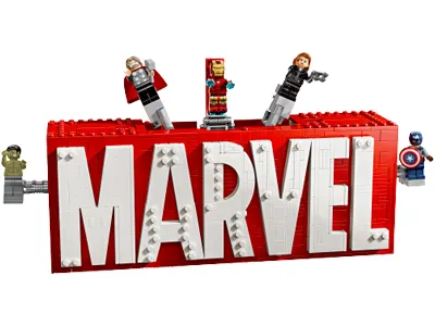 Лего 76313 Логотип MARVEL с минифигурками